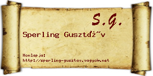 Sperling Gusztáv névjegykártya